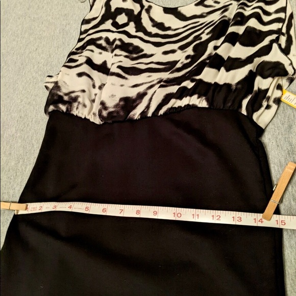 Alice + Olivia dress w/ zebra print, side ruching - Picture 11 of 11